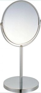 Косметическое зеркало с увеличением двустороннее макияжное РЫЖИЙ КОТ M-1605 круглое настольное для макияжа
