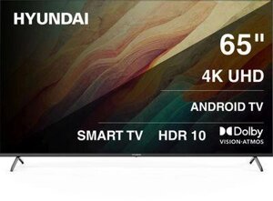 65" Телевизор Hyundai H-LED65BU7009, 4K Ultra HD, черный, СМАРТ ТВ, Android TV