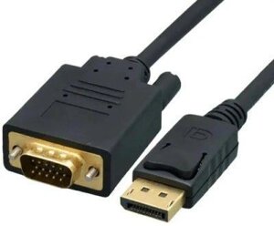 Кабель-переходник видео PREMIER 6-932, DisplayPort (m) - VGA (m) , 5м, GOLD, черный [6-932 5.0]