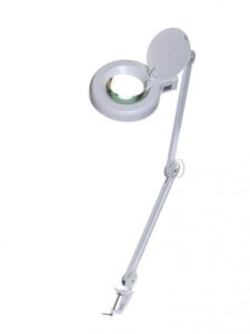 Косметологическая лупа-лампа с подсветкой Zhengte 8606L 8x90 настольная на струбцине для маникюра рукоделия