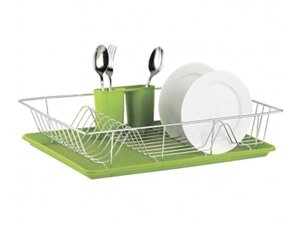 Сушилка подставка полка для посуды настольная Zeidan Z-1169 зеленая кухонная сушка в шкаф 50 см