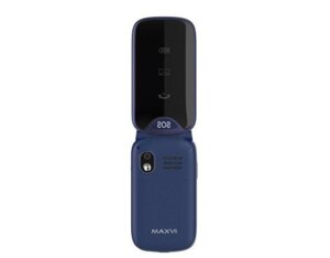 Телефон раскладушка кнопочный сотовый MAXVI E6 синий