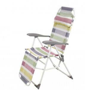 Лежак для пляжа NIKA Кресло-шезлонг К3/П с цветными полосками пвх