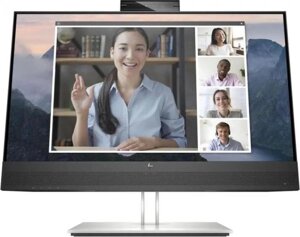 23.8" Монитор HP E24mv G4 Conferencing, 1920x1080, IPS, 1хHDMI, 1хDP, черный и серебристый/черный [169l0aa]