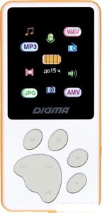 Плеер MP3 Digma S4 8GB (белый/оранжевый)