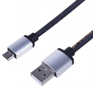 REXANT (18-4242) USB кабель microUSB, шнур в джинсовой оплетке REXANT