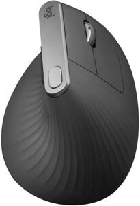 Мышь Logitech MX Vertical, оптическая, беспроводная, USB, черный и черный [910-005451]