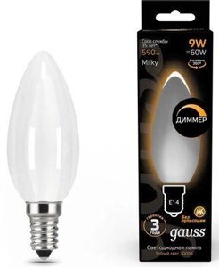 Упаковка ламп LED GAUSS E14, свеча, 9Вт, 103201109-D, 10 шт.