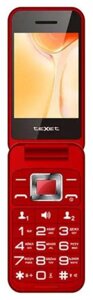 Телефон раскладушка кнопочный сотовый TEXET TM-B419 красный