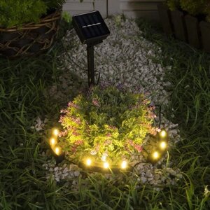 LUAZON LIGHTING Садовый светильник на солнечной батарее Обруч, 9 LED, свечение тёплое белое 9146816