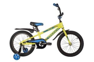 Детский велосипед для мальчиков с приставными колесами NOVATRACK 185ADODGER. GN22 зелёный