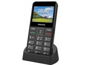 Кнопочный сотовый телефон Philips E207 Xenium черный мобильный с большими кнопками