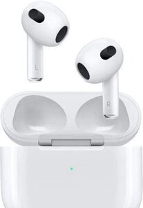 Наушники Apple AirPods 3 A2565/A2564/A2897 Lightning, Bluetooth, вкладыши, белый [mpny3zp/a]