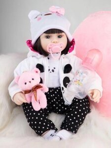 Детская кукла реборн девочка силиконовая 42 см младенец в одежде игрушка пупсы мягкие для детей девочек
