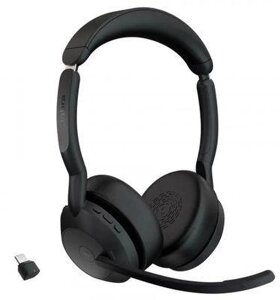 Гарнитура Jabra Evolve2 55, Link380c MS Stereo, для компьютера/мобильных устройств, накладные, Bluetooth,