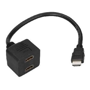 REXANT (17-6832) Переходник штекер HDMI - 2 гнезда HDMI, провод черный