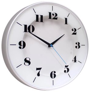 Часы настенные интерьерные бесшумные стильные круглые белые для спальни зала на стену MP26 со стрелками