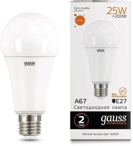 Упаковка ламп LED GAUSS E27, груша, 25Вт, 10 шт. [73215]