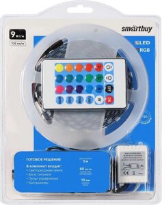 SMARTBUY (SBL-IP20-9-RGB-KIT) Комплект LED ленты SMD 5050/60-IP20- 9W/RGB 5 м.