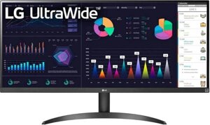 34" Монитор LG UltraWide 34WQ500-B, 2560x1080, IPS, 100Гц, 1хHDMI, 1хDP, черный [34wq500-b. aruz]