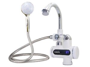 Электрический водонагреватель кран мгновенного нагрева воды для душа Oasis EP-3 (X) проточный с душем