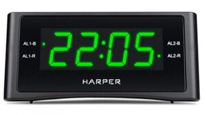 Настольные электронные часы на батарейках HARPER HCLK-1006 зеленые электронные настольные LED