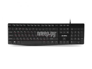 Проводная мембранная клавиатура Sven KB-S305 мультимедийная с низкопрофильными клавишами для компьютера