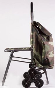 Тележка с сумкой РЫЖИЙ КОТ C302, 50 кг (093535) со складным стулом
