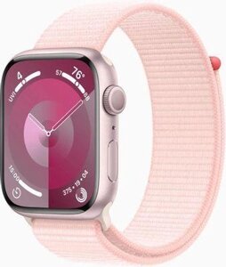 Смарт-часы Apple Watch Series 9 A2980, 45мм, светло-розовый/розовый [mr9j3ll/a]