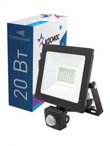 Уличный светодиодный прожектор с датчиком движения КОСМОС PR5 LED 20S Sensor 6500K SLIM