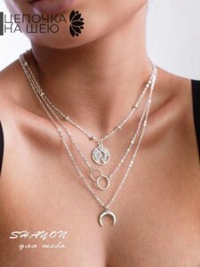 Бижутерия украшения на шею женская VS27 чокер Колье Ожерелье Цепочка с подвеской луна