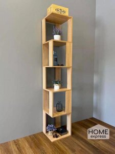 Стеллаж деревянный напольный для книг дома MP15 дуб сонома книжный шкаф угловой узкий высокий полки в детскую