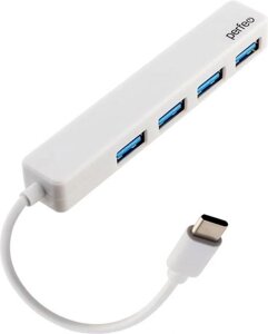 PERFEO (PF D0788) USB C-HUB 4 Port, (PF-H039 White) белый