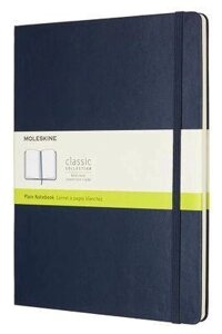 Блокнот Moleskine CLASSIC, 192стр, без разлиновки, твердая обложка, синий [qp092b20]