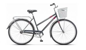 Велосипед для взрослых мужской STELS Navigator-300 LADY 28" рама 20" Серый с корзиной