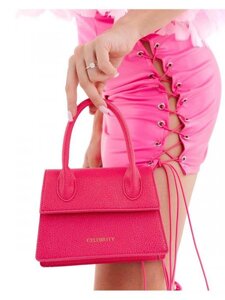 Сумка розовая женская маленькая летняя на плечо клатч сумочка фуксия мини кожаная для женщин