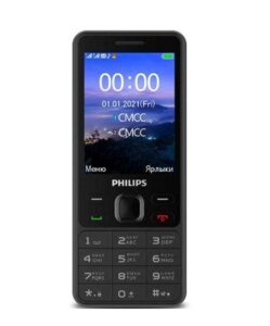 Кнопочный мобильный телефон PHILIPS E185 Xenium черный