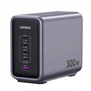 Зарядное устройство Ugreen CD333 Nexode 300W 5-Port PD GaN Fast Charger EU Gray 90903B