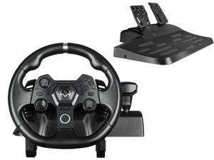 Игровой руль с педалями и коробкой передач для игр приставок компьютера ПК ноутбука Xbox 360 PS4 Sven GC-W900