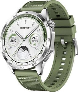 Смарт-часы Huawei Watch GT 4 Phoinix-B19W, 46мм, 1.43", зеленый/серебристый [55020bgy]