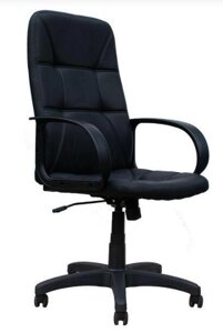 Кресло компьютерное руководителя ЯрКресло Кр59 ТГ ПЛАСТ ЭКО1 на колесиках (экокожа черная)