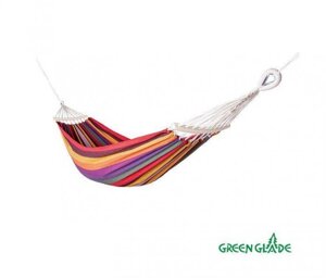 Подвесной тканевый гамак для дачи GREEN GLADE G-046 с планками туристический