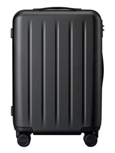 Дорожный пластиковый чемодан на 4 колесах колесиках с ручкой Xiaomi Ninetygo Danube Luggage 24 черный средний