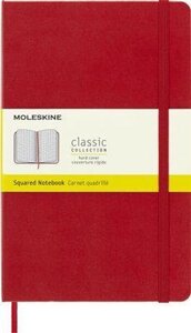 Блокнот Moleskine Classic, 240стр, в клеточку, твердая обложка, красный [qp061r]