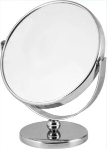 Косметическое зеркало с увеличением двустороннее РЫЖИЙ КОТ M-3135 макияжное круглое настольное для макияжа