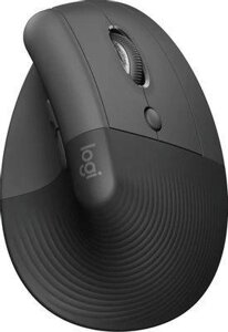 Мышь Logitech Lift, вертикальная, оптическая, беспроводная, USB, графитовый [910-006479]