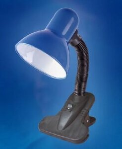 Светильник-прищепка UNIEL 00755 TLI-202 синий лампа офисная ученическая для чтения школьника