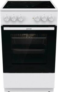 Электрическая плита Gorenje GEC5A41WG, стеклокерамика, белый/черный