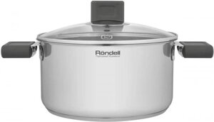 Кастрюля Rondell Quadro RDS-1596, 3.1л, с крышкой, стальной