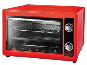 Электрическая мини печь жарочный шкаф Delta D-0122 красная настольная духовка